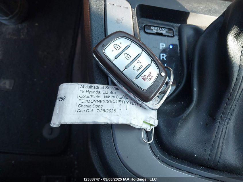 2018 Hyundai Elantra Gl Se VIN: KMHD84LF3JU672884 Lot: 12388747