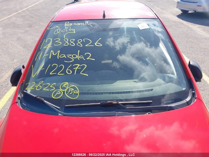 2011 Mazda Mazda2 VIN: JM1DE1HY2B0122672 Lot: 12388826