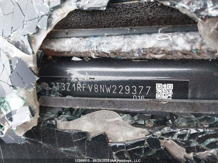 2022 Toyota Rav4 Le VIN: 2T3Z1RFV8NW229377 Lot: 12388913