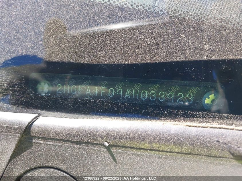 2010 Honda Civic Sdn VIN: 2HGFA1F09AH033923 Lot: 12388922