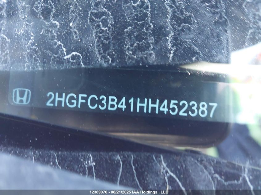 2017 Honda Civic Ex VIN: 2HGFC3B41HH452387 Lot: 12389070