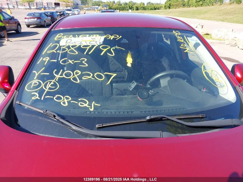 2019 Mazda Cx-3 Gs VIN: JM1DKDC7XK1408207 Lot: 12389195