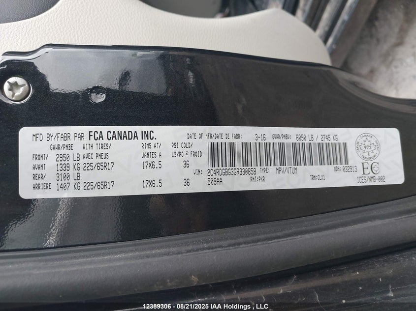 2C4RDGBG3GR330858 2016 DODGE CARAVAN photo no. 9