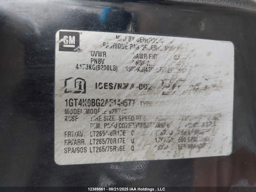 2010 GMC Sierra K2500 Sle VIN: 1GT4K0BG2AF149577 Lot: 12389561