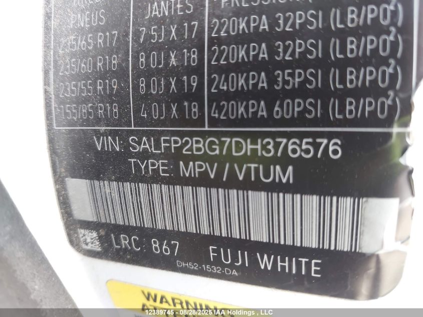 2013 Land Rover Lr2 VIN: SALFP2BG7DH376576 Lot: 12389745