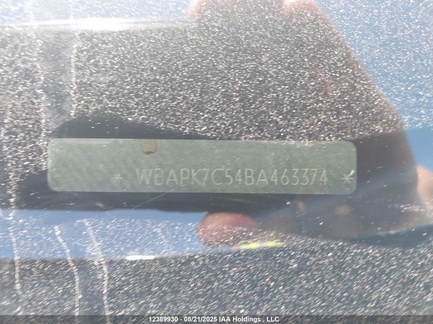 2011 BMW 328I xDrive VIN: WBAPK7C54BA463374 Lot: 12389930