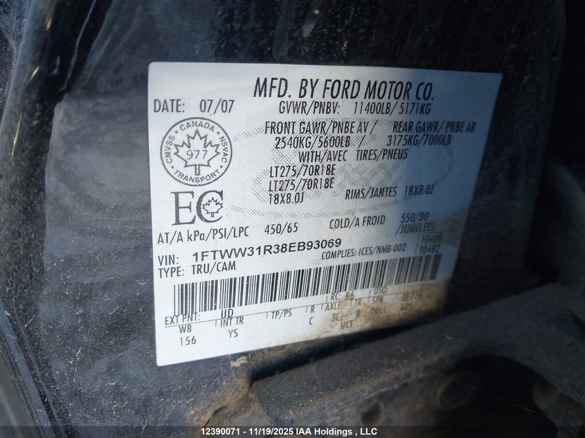 1FTWW31R38EB93069 2008 FORD F350 photo no. 19