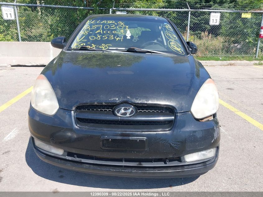 2008 Hyundai Accent VIN: KMHCN35C58U085341 Lot: 12390309