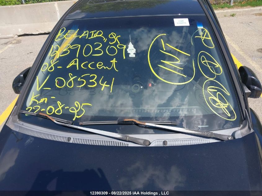 2008 Hyundai Accent VIN: KMHCN35C58U085341 Lot: 12390309