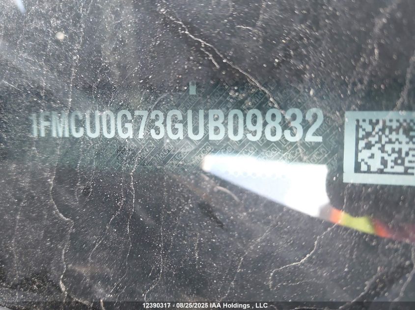 2016 Ford Escape Se VIN: 1FMCU0G73GUB09832 Lot: 12390317