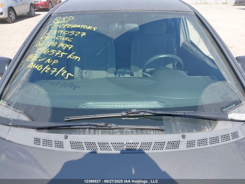 2008 Honda Civic Dx-G VIN: 2HGFA16438H118799 Lot: 12390527