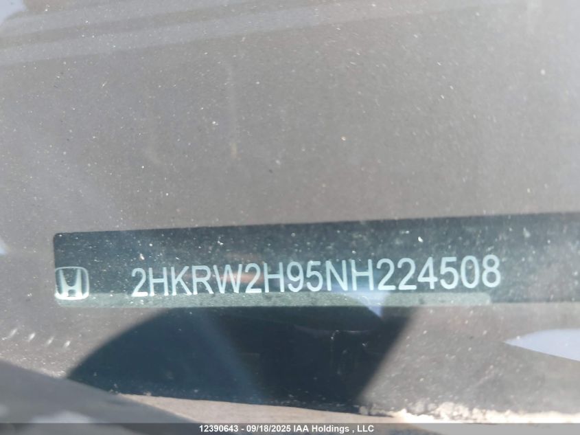 2022 Honda Cr-V Touring VIN: 2HKRW2H95NH224508 Lot: 12390643