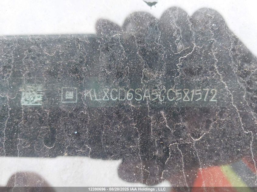 2016 Chevrolet Spark VIN: KL8CD6SA5GC581572 Lot: 12390696