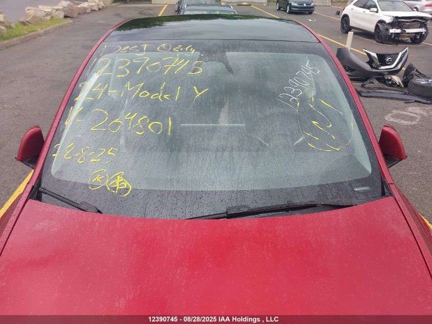 2024 Tesla Model Y VIN: 7SAYGDEE6RF204801 Lot: 12390745