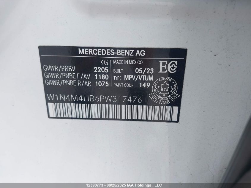 2023 Mercedes-Benz Glb 250 4Matic VIN: W1N4M4HB6PW317476 Lot: 12390773