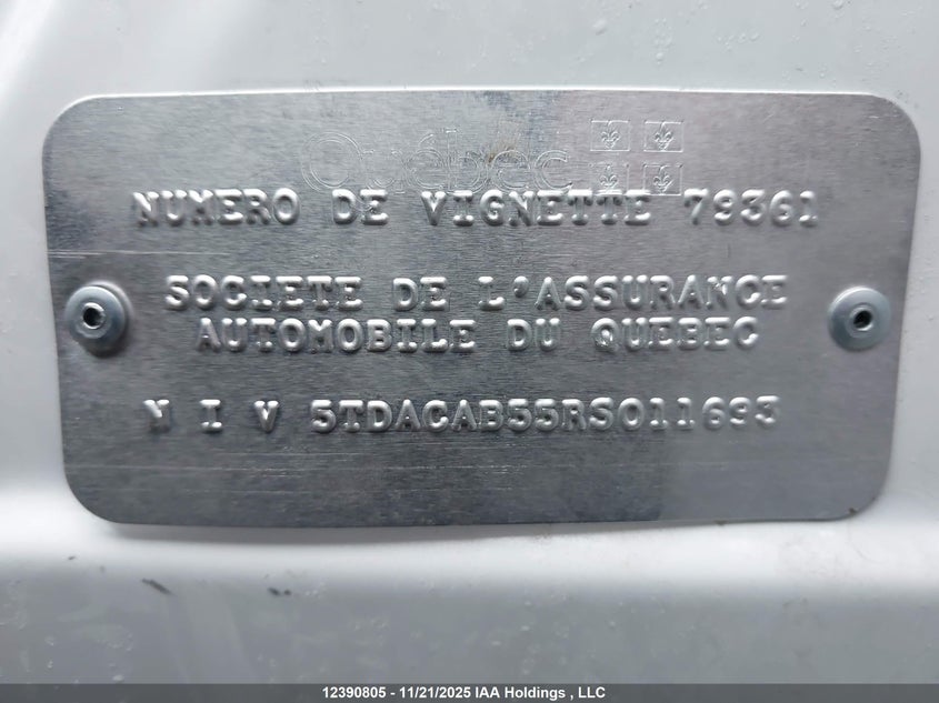 5TDACAB55RS011693 2024 TOYOTA HIGHLANDER photo no. 9