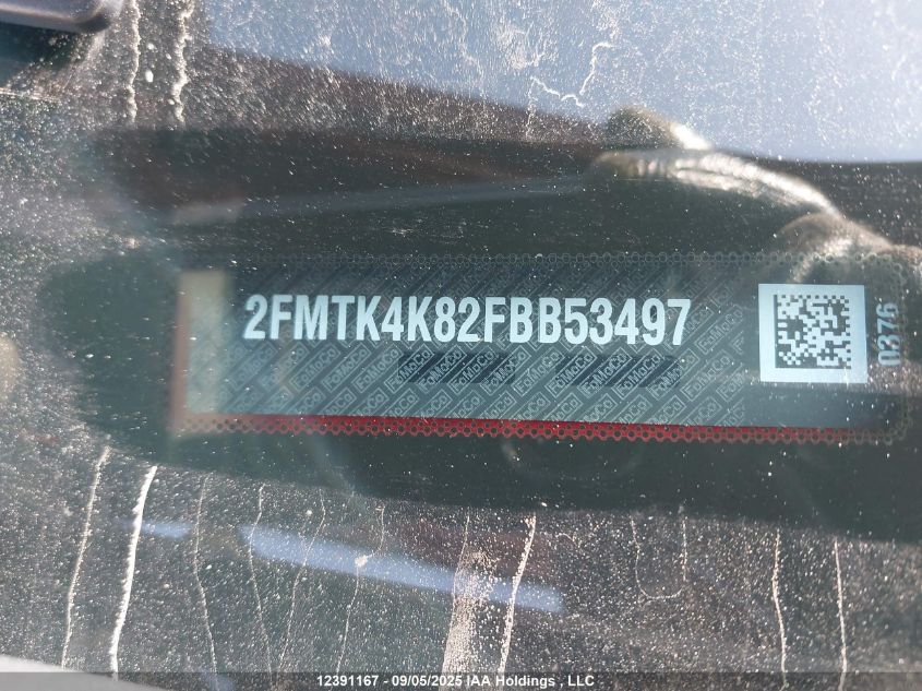 2015 Ford Edge Titanium VIN: 2FMTK4K82FBB53497 Lot: 12391167