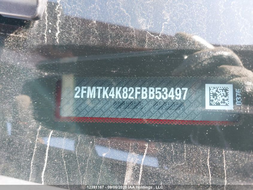 2015 Ford Edge Titanium VIN: 2FMTK4K82FBB53497 Lot: 12391167