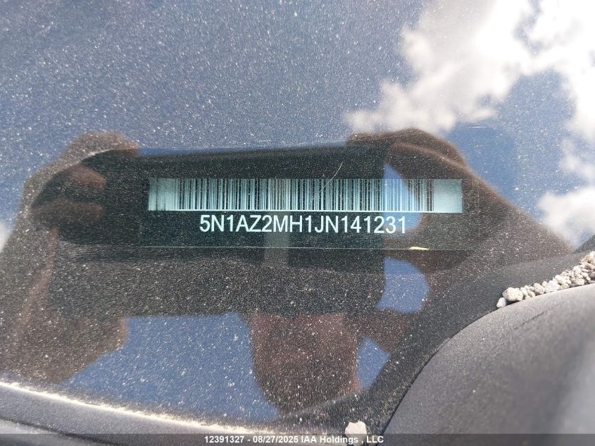 2018 Nissan Murano Midnight Edition/Platinum/Sl/Sv VIN: 5N1AZ2MH1JN141231 Lot: 12391327