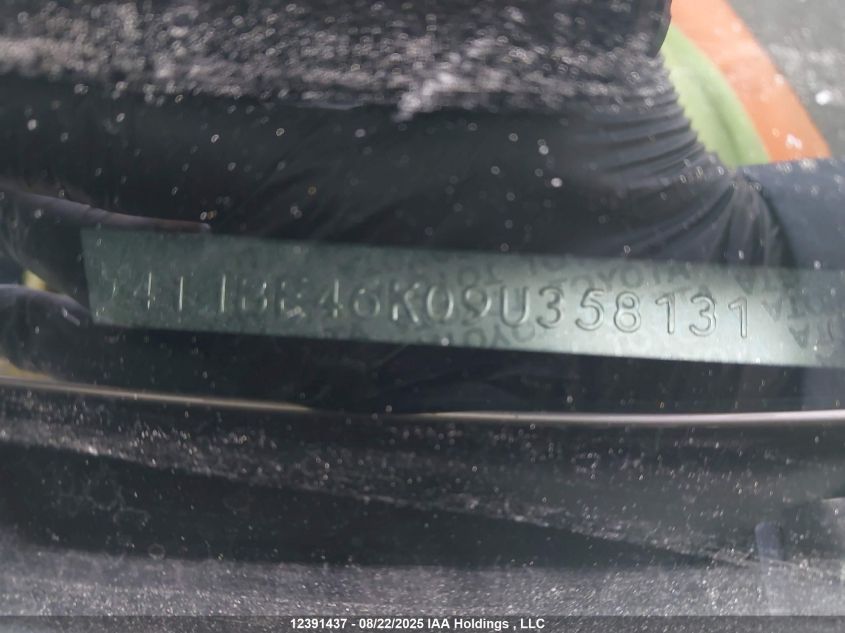2009 Toyota Camry Se/Le/Xle VIN: 4T1BE46K09U358131 Lot: 12391437