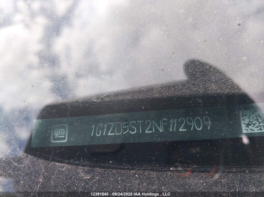 2022 Chevrolet Malibu Lt VIN: 1G1ZD5ST2NF112909 Lot: 12391545