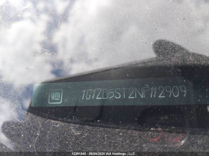 2022 Chevrolet Malibu Lt VIN: 1G1ZD5ST2NF112909 Lot: 12391545