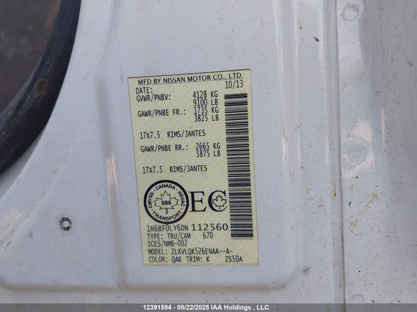 1N6BF0LY6DN112560 2013 NISSAN NV photo no. 16