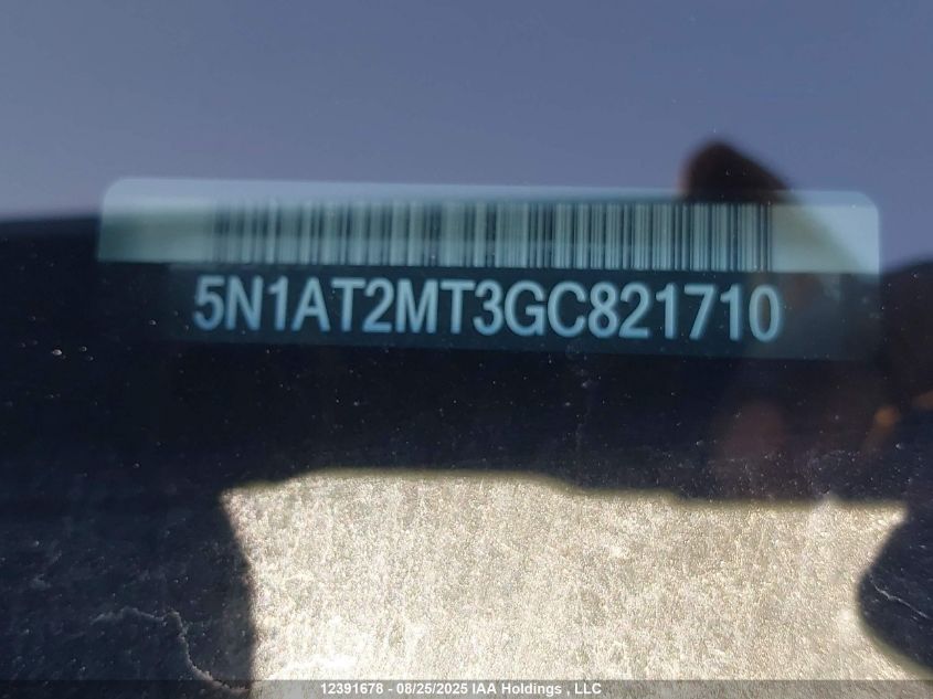 2016 Nissan Rogue S/Sl/Sv VIN: 5N1AT2MT3GC821710 Lot: 12391678