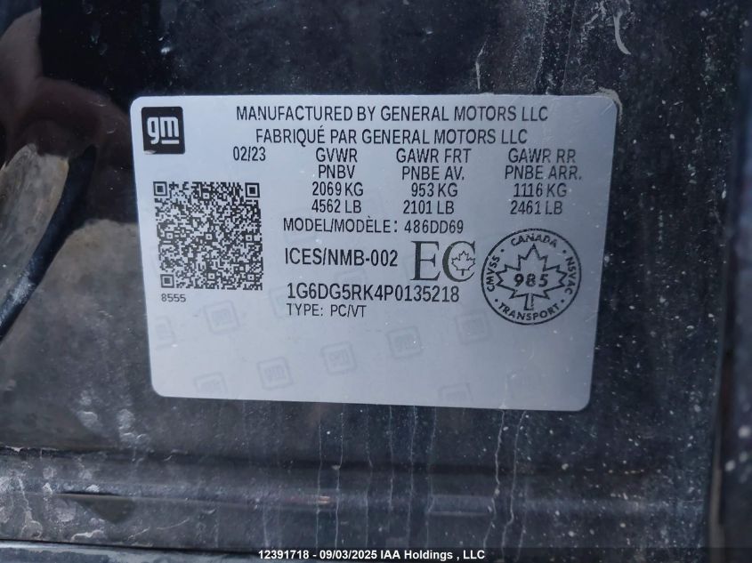 2023 Cadillac Ct4 Sport VIN: 1G6DG5RK4P0135218 Lot: 12391718