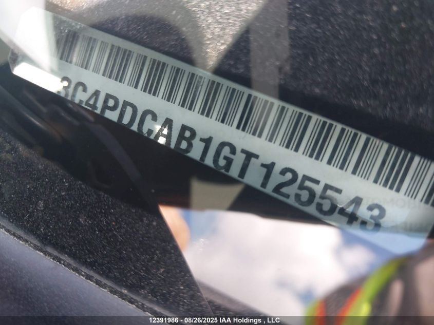 2016 Dodge Journey Cvp/Se Plus VIN: 3C4PDCAB1GT125543 Lot: 12391986