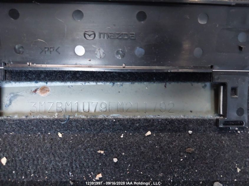 2015 Mazda Mazda3 VIN: 3MZBM1U79FM211792 Lot: 12391997