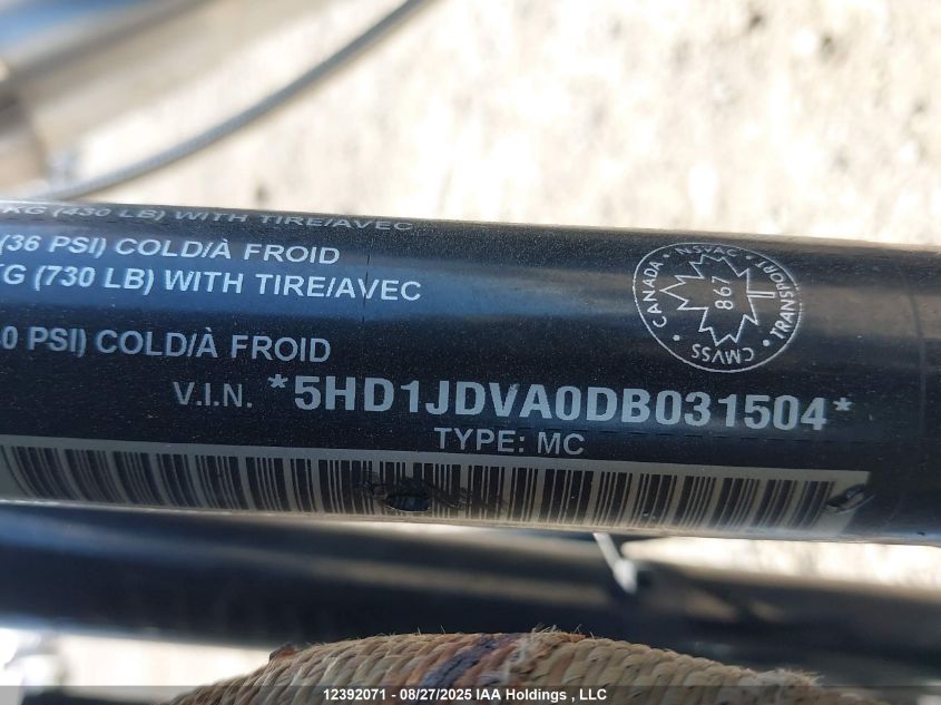 2013 Harley-Davidson Flstn Softail Deluxe VIN: 5HD1JDVA0DB031504 Lot: 12392071