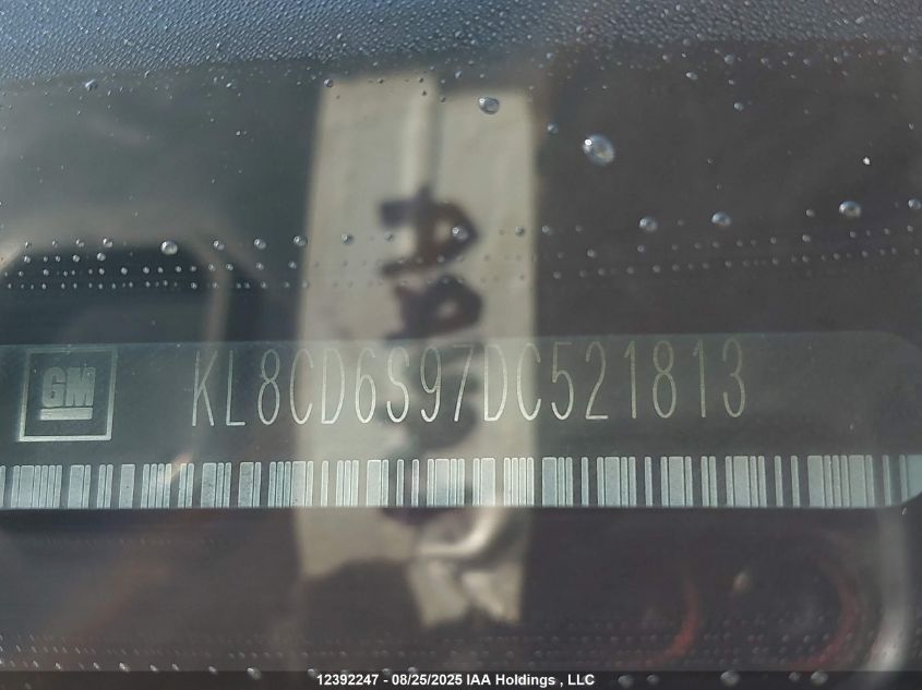 2013 Chevrolet Spark 1Lt VIN: KL8CD6S97DC521813 Lot: 12392247