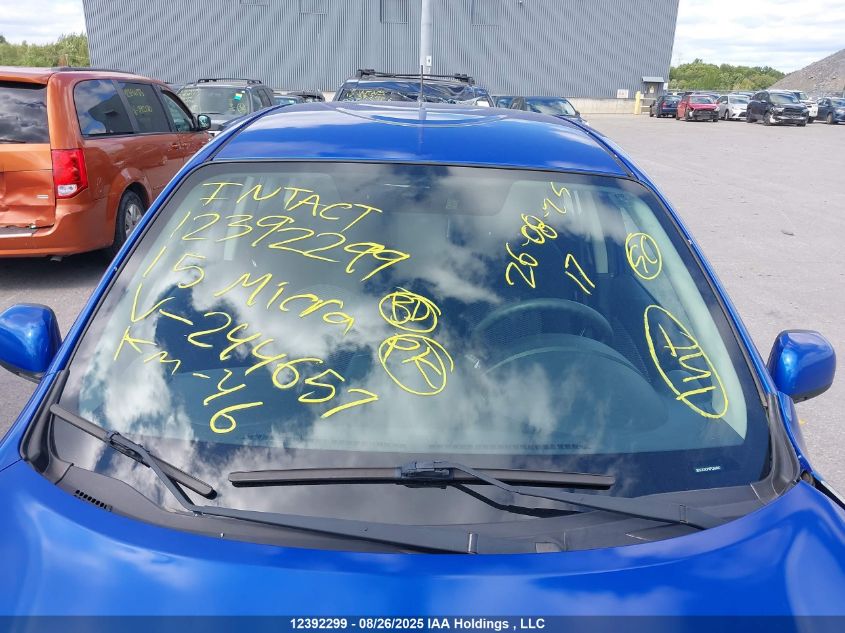 2015 Nissan Micra VIN: 3N1CK3CPXFL244657 Lot: 12392299