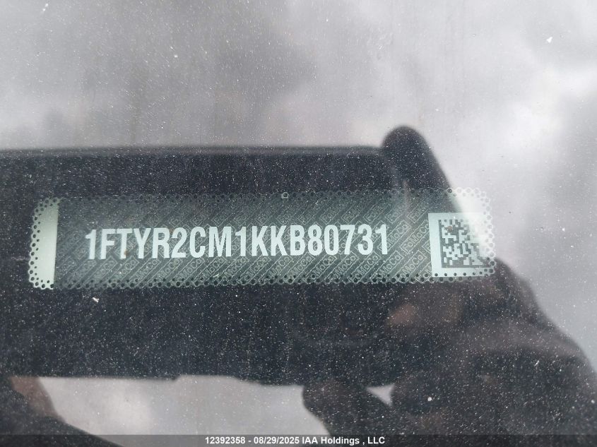 2019 Ford Transit T-250 VIN: 1FTYR2CM1KKB80731 Lot: 12392358