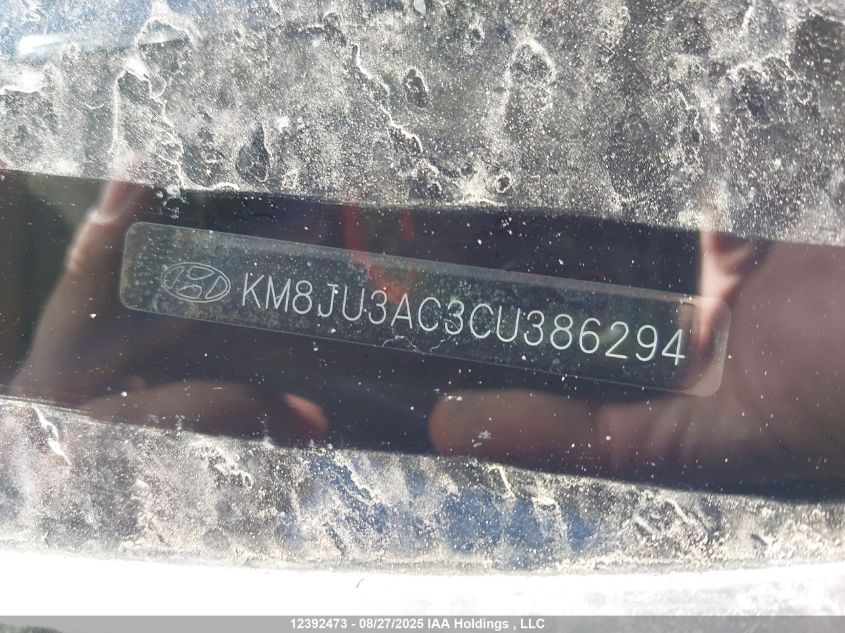 2012 Hyundai Tucson Gls/Limited VIN: KM8JU3AC3CU386294 Lot: 12392473