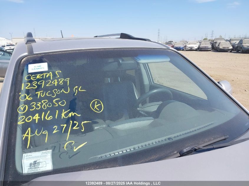 2006 Hyundai Tucson Gl VIN: KM8JM72D66U338050 Lot: 12392489