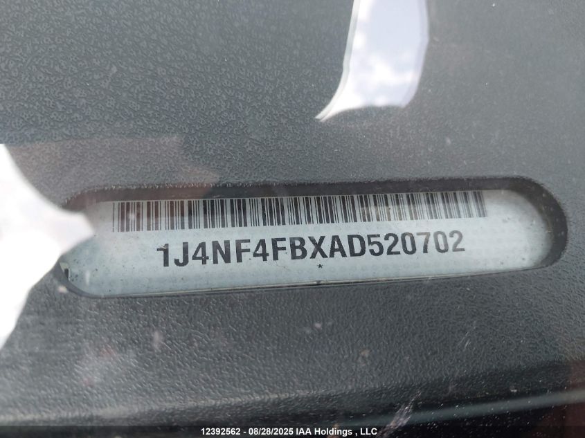 2010 Jeep Compass Sport/North VIN: 1J4NF4FBXAD520702 Lot: 12392562