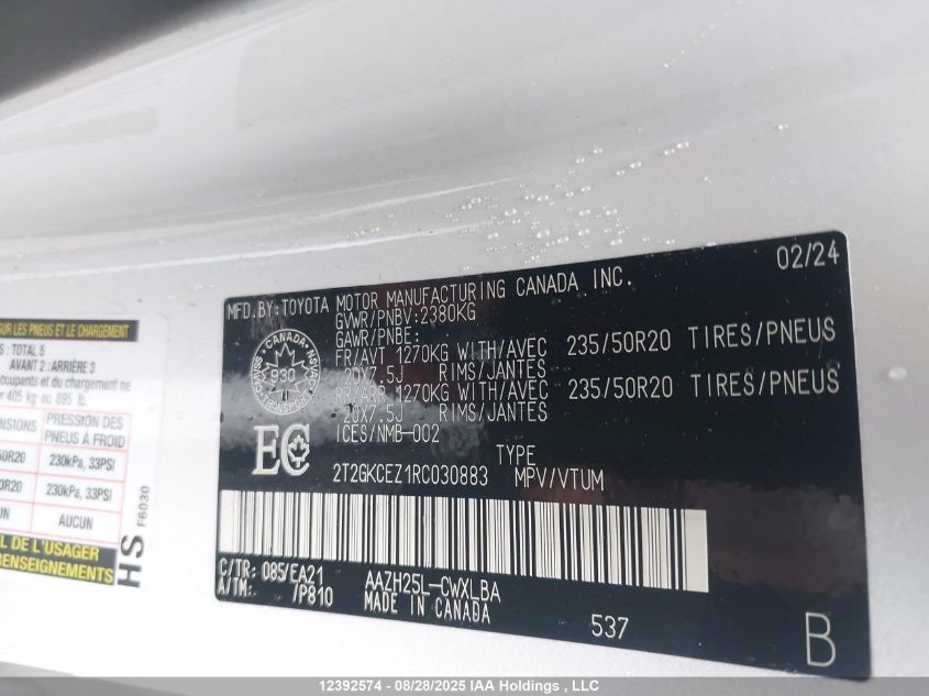 2024 Lexus Nx 350H 350H VIN: 2T2GKCEZ1RC030883 Lot: 12392574