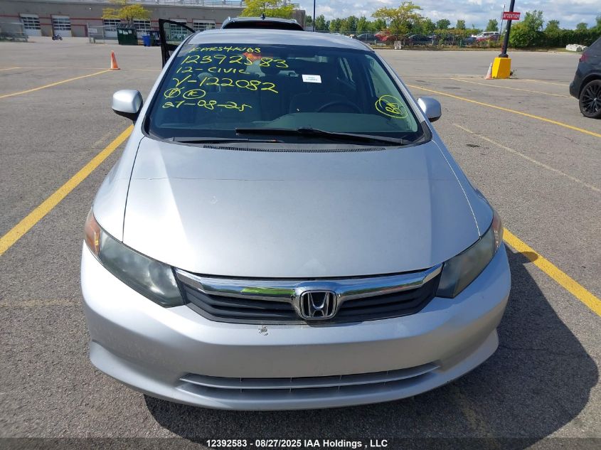 2012 Honda Civic Lx VIN: 2HGFB2F46CH122082 Lot: 12392583