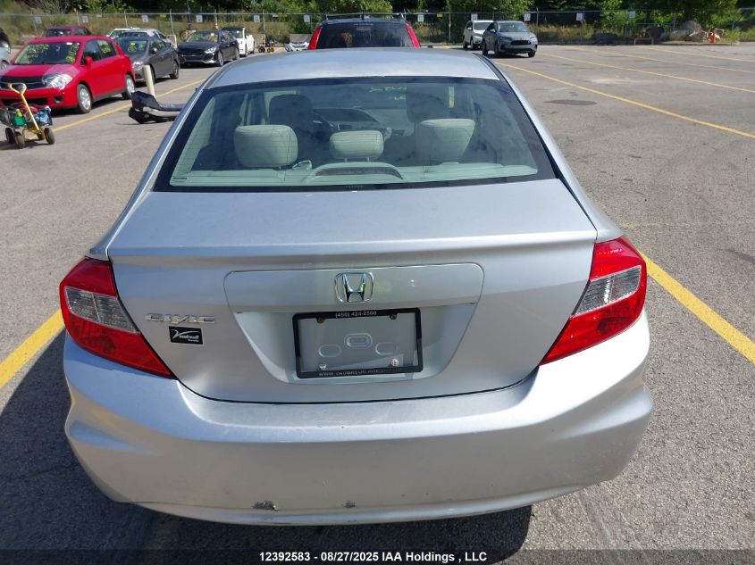 2012 Honda Civic Lx VIN: 2HGFB2F46CH122082 Lot: 12392583