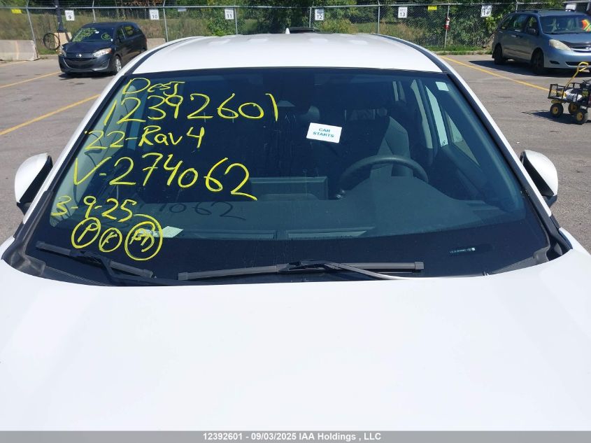 2022 Toyota Rav4 Le VIN: 2T3B1RFV8NW274062 Lot: 12392601