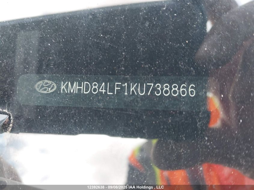 2019 Hyundai Elantra VIN: KMHD84LF1KU738866 Lot: 12392638