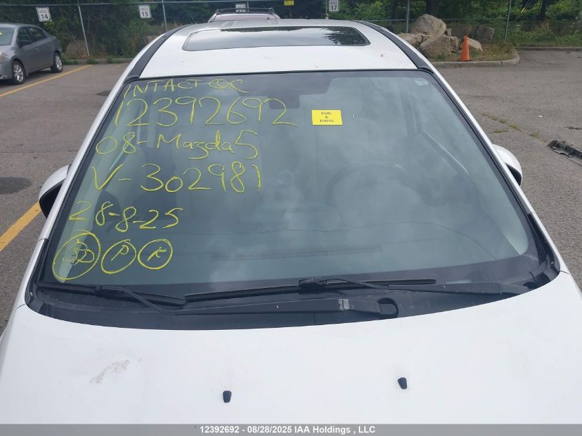 2008 Mazda Mazda5 VIN: JM1CR293480302981 Lot: 12392692