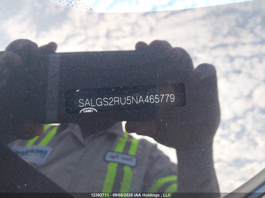 2022 Land Rover Range Rover P400 Westminster VIN: SALGS2RU5NA465779 Lot: 12392711