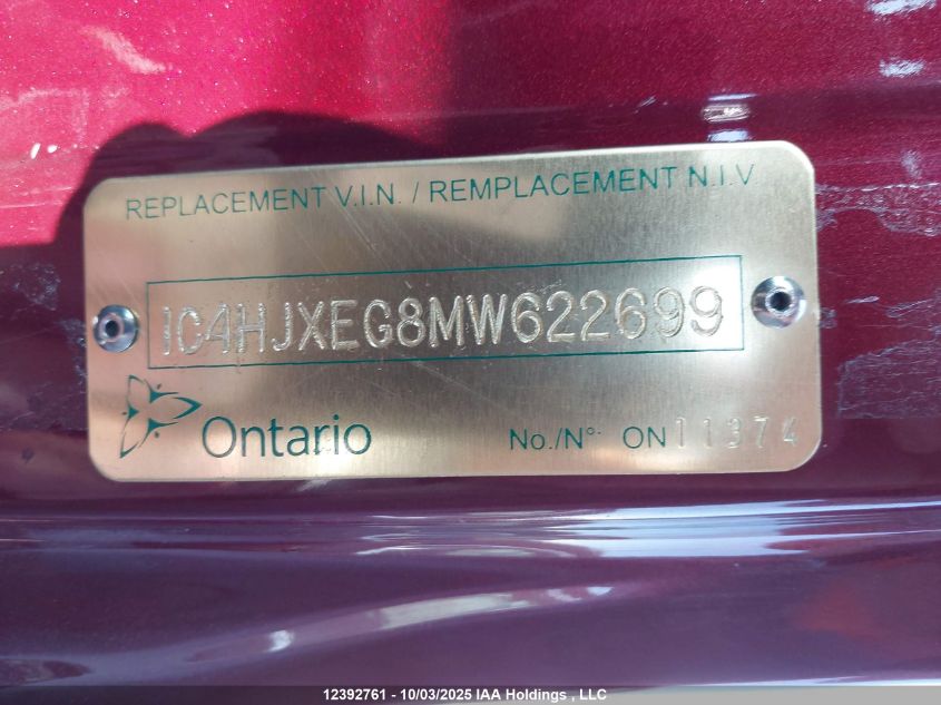 2021 Jeep Wrangler Unlimited Sahara VIN: 1C4HJXEG8MW622699 Lot: 12392761