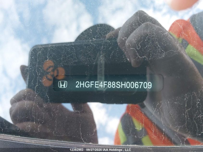 2025 Honda Civic Hybrid VIN: 2HGFE4F88SH006709 Lot: 12392983