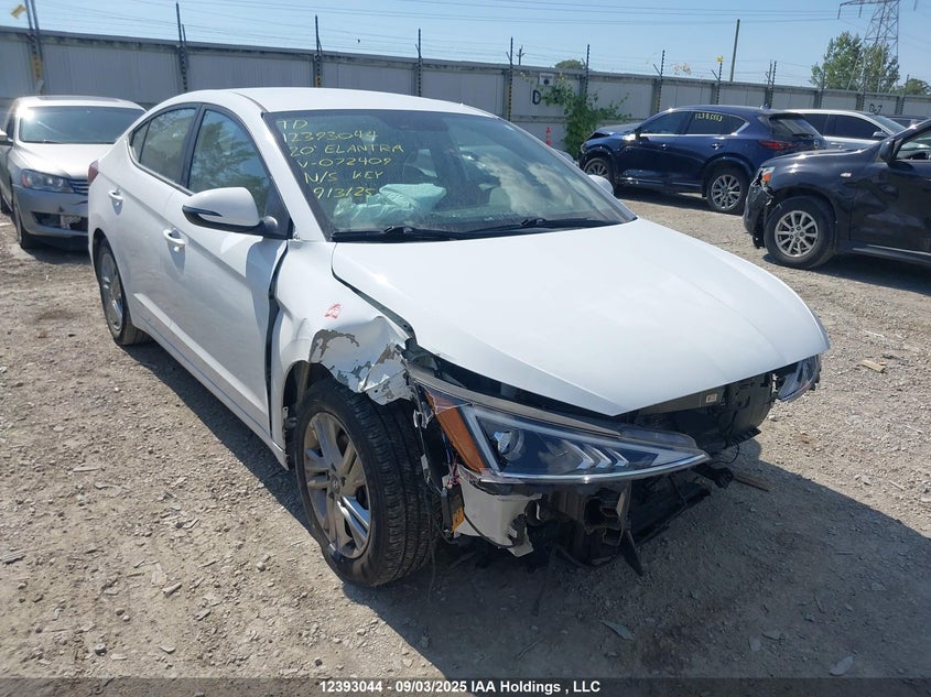 2020 Hyundai Elantra Preferred Auto Ivt white sedan null KMHD84LF4LU072409 photo #1