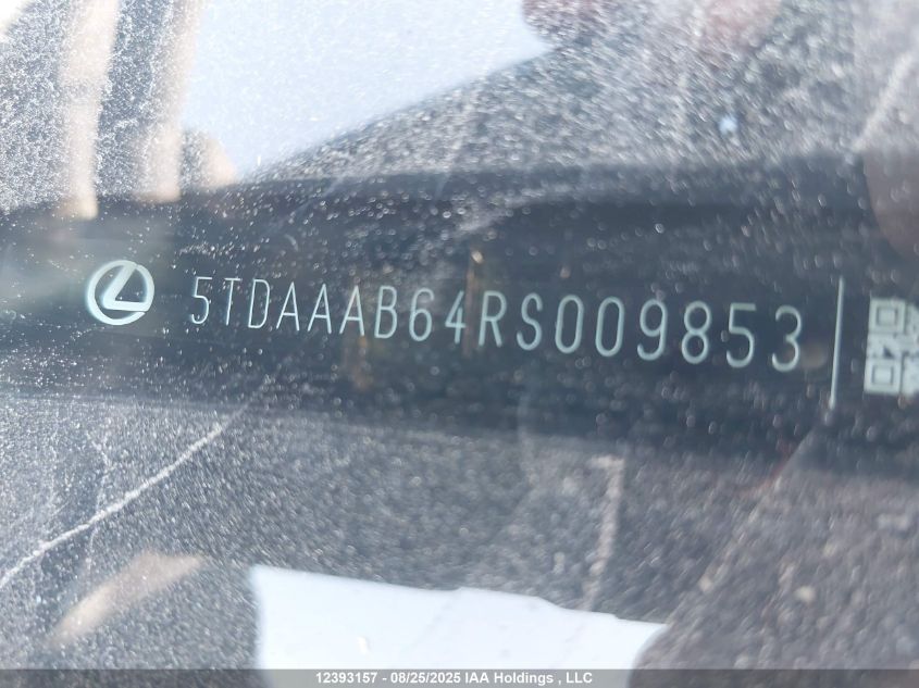 2024 Lexus Tx 350 VIN: 5TDAAAB64RS009853 Lot: 12393157