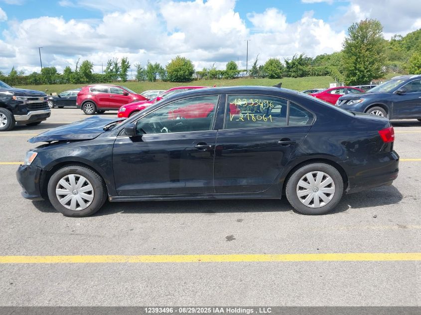 2015 Volkswagen Jetta S VIN: 3VW1K7AJXFM218061 Lot: 12393496